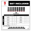 Milwaukee Tool 9PC SHOCKWAVE Impact Duty 1/2" Drive Metric Deep 6 Point Socket Set