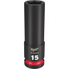 Milwaukee Tool SHOCKWAVE Impact Duty 1/2"Drive 15MM Deep 6 Point Socket