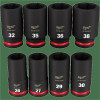 Milwaukee Tool 8PCSHOCKWAVE Impact Duty 3/4" Drive Metric Deep 6 Point Socket Set