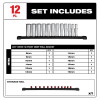 Milwaukee Tool 12pc 3/8 inch Drive 12-Point Deep Well Metric Socket Set