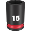 Milwaukee Tool SHOCKWAVE Impact Duty 3/8"Drive 15MM Standard 6 Point Socket