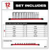 Milwaukee Tool 12pc 3/8 inch Drive 12-Point Deep Well SAE Socket Set