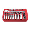 Milwaukee Tool 22 pc 1/2" Drive SAE Ratchet and Socket Set with FOUR FLAT Sides