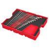 Milwaukee Tool 15 Piece Metric Ratcheting Combination Wrench Set with Tray for PACKOUT Drawers