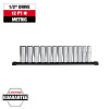 Milwaukee Tool 13pc 1/2 inch Drive 12-Point Deep Well Metric Socket Set