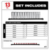Milwaukee Tool 13pc 1/2 inch Drive 12-Point Deep Well Metric Socket Set