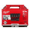 Milwaukee Tool 12PCSHOCKWAVE Impact Duty 3/8" Drive SAE Deep 6 Point Socket Set