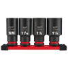 Milwaukee Tool 4Piece SHOCKWAVE Impact Duty 1/2 Inch Drive SAE Deep 6 Point Socket Set