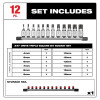 Milwaukee Tool 3/8 Inch Drive Triple Square Bit Socket Set - 12 Piece