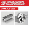 Milwaukee Tool 3/8" Drive 9mm Metric 6-Point Socket with FOUR FLAT Sides, Vanadium Steel, Chrome