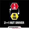 Milwaukee Tool SHOCKWAVE Impact Duty 1/4 Inch and 5/16 Inch x 2-1/4 Inch QUIK-CLEAR 2-in-1 Magnetic Nut Driver Bulk 25