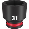 Milwaukee Tool SHOCKWAVE Impact Duty 1/2"Drive 31MM Standard 6 Point Socket