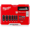 Milwaukee Tool SHOCKWAVE Lineman's 10PC 2 IN 1 12PT Socket Set