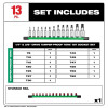 Milwaukee Tool 1/4 Inch and 3/8 Inch Drive Tamper Proof TORX Bit Socket Set - 13 Piece