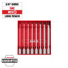 Milwaukee Tool 3/8 Inch Drive Long Hex Bit Socket Set - SAE - 8 Piece