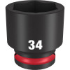 Milwaukee Tool SHOCKWAVE Impact Duty 1/2"Drive 34MM Standard 6 Point Socket