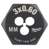 Milwaukee Tool M3-0.60 mm 1-Inch Hex Threading Die