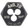 Milwaukee Tool M4-0.70 mm 1-Inch Hex Threading Die