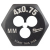 Milwaukee Tool M4-0.75 mm 1-Inch Hex Threading Die