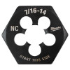 Milwaukee Tool 7/16"-14 NC 1-Inch Hex Threading Die