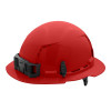 Milwaukee Tool BOLT Red Full Brim Vented Hard Hat w/6pt Ratcheting Suspension (USA) - Type 1, Class C