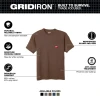 Milwaukee Tool GRIDIRON Pocket T-Shirt - Short Sleeve Brown M