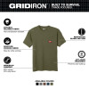 Milwaukee Tool GRIDIRON Pocket T-Shirt - Short Sleeve Green 3X