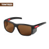 Milwaukee Tool Full Frame Safety Glasses with Removable Side Shields - Brown Anti-Scratch Lenses