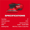 Milwaukee Tool M12 FUEL 3/16 Inch Orbit 6 Inch Lithium-Ion Brushless Cordless Random Orbital Sander Tool-Only