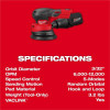 Milwaukee Tool M18 FUEL 5 Inch Random Orbital Sander