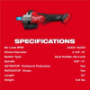 Milwaukee Tool M18 FUEL 4 1/2 Inch - 6 Inch Dual Trigger Braking Grinder, Paddle Switch w/ ONE KEY