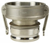 3" x 2" Type DA Stainless Steel Cam & Groove Reducing Coupler x Adapter
