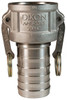 4" Stainless Steel Type C Cam & Groove Coupler x Hose Shank