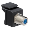 Black QuickPort Feedthrough F-Connector Nickel Plated