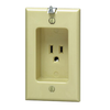 Ivory Recessed Single Receptacle with Wall Decor Hanger Hook