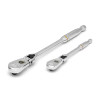 GearWrench 2 Piece 1/4 Inch & 3/8 Inch Drive 90-Tooth Locking Flex Head Teardrop Ratchet Set