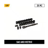 GearWrench 25 Piece 3/8 Inch Drive Pass-Thru Ratchet and Socket Set