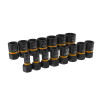 GearWrench 15 Piece 1/4 Inch & 3/8 Inch Drive Bolt Biter Impact Extraction Socket Set