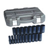 GearWrench 19 Piece 1/2 Inch Drive 6 Point Deep Impact SAE Socket Set