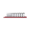 GearWrench 11 Piece 3/8 Inch Drive 6 Point Mid Length SAE Socket Set