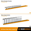 GearWrench 28 Piece 3/8 Inch Drive 6 Point Standard and Deep Socket Set