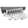 GearWrench 22 Piece 3/8 Inch Drive 12 Point Standard & Deep SAE Mechanics Tool Set