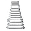 GearWrench 16 Piece 72-Tooth 12 Point Ratcheting Combination Metric Wrench Set