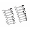 GearWrench 14 Piece 72-Tooth 12 Point Stubby Ratcheting SAE/Metric Combination Wrench Set