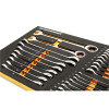 GearWrench 28 Piece 72-Tooth 12 Point Metric Standard & Stubby Combination Ratcheting Wrench Set with Foam Storage Tray
