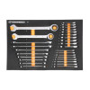GearWrench 28 Piece 72-Tooth 12 Point Metric Standard & Stubby Combination Ratcheting Wrench Set with Foam Storage Tray
