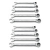 GearWrench 10 Piece 72-Tooth 12 Point Ratcheting Combination SAE/Metric Wrench Set
