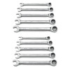 GearWrench 10 Piece 72-Tooth 12 Point Ratcheting Combination SAE/Metric Wrench Set