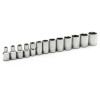 GearWrench 13 Piece 1/4 Inch Drive 6 Point Standard Metric Socket Set
