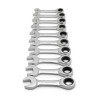 GearWrench 10 Piece 72-Tooth 12 Point Stubby Ratcheting Combination Metric Wrench Set